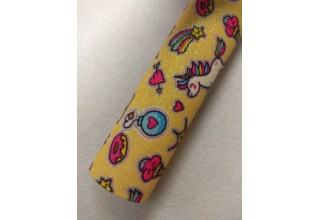 Кожзам с блестками "Единороги" 20*30 см, цена за лист